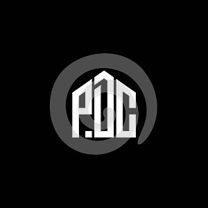 PDC letter logo design on BLACK background. PDC creative initials letter logo concept. PDC letter design