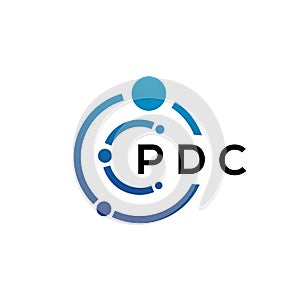 PDC letter technology logo design on white background. PDC creative initials letter IT logo concept. PDC letter design