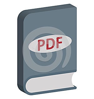 Pdf Book Isolated Vector Icon Editable