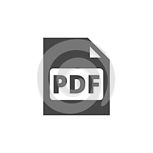 PDF digital document file format flat vector icon, Vector pdf download symbol