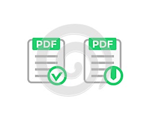 PDF document with check mark, download PDF icon