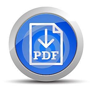 PDF document download icon blue round button illustration