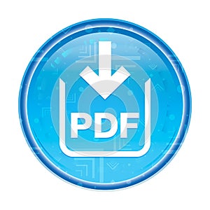 PDF document download icon floral blue round button