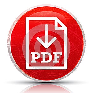 PDF document download icon metallic grunge abstract red round button illustration