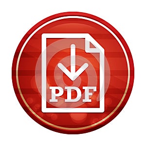 PDF document download icon realistic diagonal motion red round button illustration