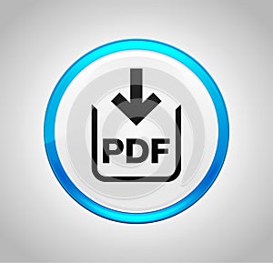 PDF document download icon round blue push button