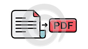 PDF Document File Format Digital Report, vector design Generative AI