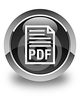 PDF document icon glossy black round button