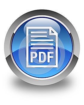 PDF document icon glossy blue round button
