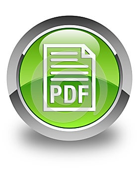 PDF document icon glossy green round button