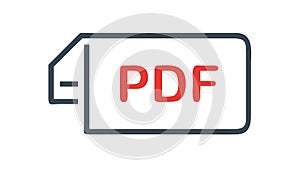 PDF Document Icon: Portable File Format Digital Document, vector design Generative AI