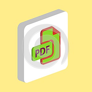 PDF Document Simple vector icon. Illustration symbol design template for web mobile UI element. Perfect color isometric pictogram