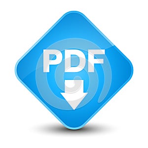 PDF download icon elegant cyan blue diamond button