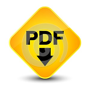 PDF download icon elegant yellow diamond button