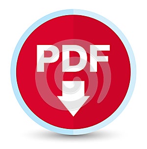 PDF download icon flat prime red round button