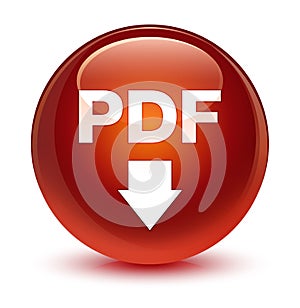 PDF download icon glassy brown round button