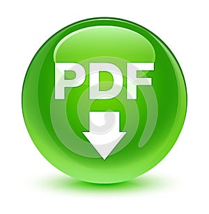 PDF download icon glassy green round button