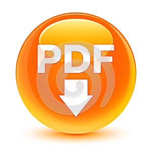 PDF download icon glassy orange round button