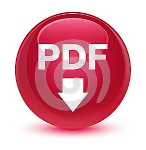 PDF download icon glassy pink round button