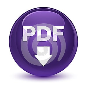 PDF download icon glassy purple round button