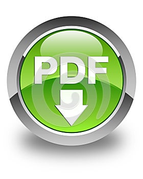 PDF download icon glossy green round button