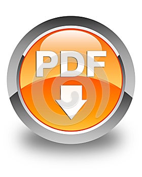 PDF download icon glossy orange round button