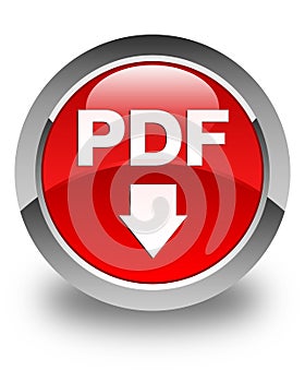 PDF download icon glossy red round button