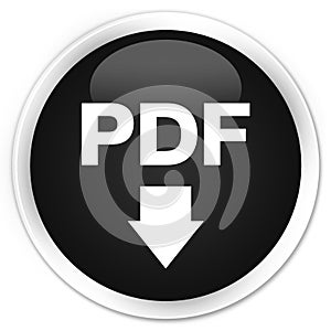 PDF download icon premium black round button