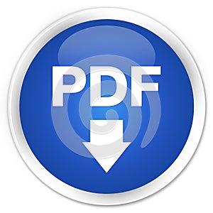 PDF download icon premium blue round button