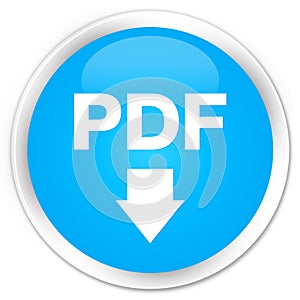 PDF download icon premium cyan blue round button