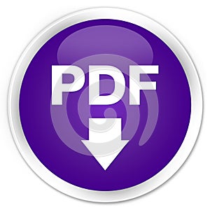 PDF download icon premium purple round button