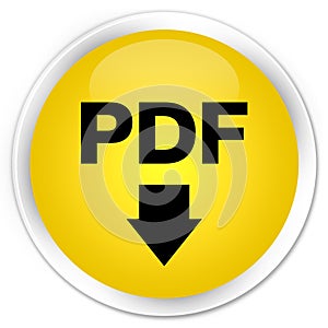 PDF download icon premium yellow round button