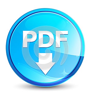 PDF download icon splash natural blue round button