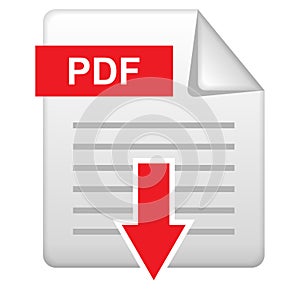 Pdf download icon on white