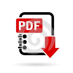 Pdf download vector icon