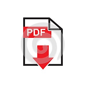 PDF download vector icon.