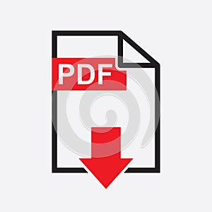PDF download vector icon. Simple flat pictogram for business, ma