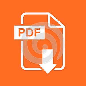 PDF download vector icon. Simple flat pictogram for business, ma