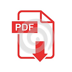 PDF download vector icon. Simple flat pictogram for business, ma photo
