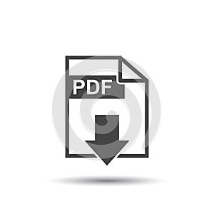 PDF download vector icon. Simple flat pictogram for business, ma