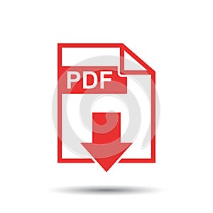 PDF download vector icon. Simple flat pictogram for business, ma