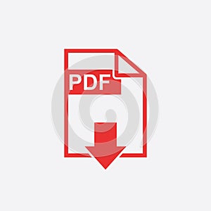 PDF download vector icon. Simple flat pictogram for business, ma