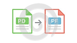 PDF File Conversion Ã¢â¬' Document Management Format Change, vector design Generative AI