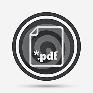 PDF file document icon. Download pdf button.