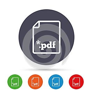 PDF file document icon. Download pdf button.