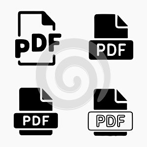 PDF File Document Icons Solid Set