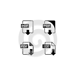 PDF file download button icon. Vector on isolated white background. EPS 10