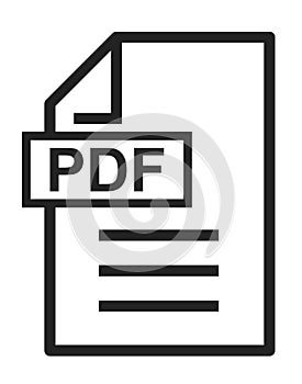 PDF file download modern icon. Document text, symbol web format information