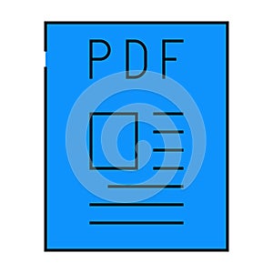 pdf file format document icon color illustration