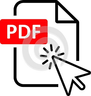 PDF file format icon. Pdf file download, PDF Security for document protecton